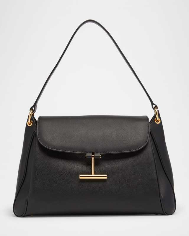 Tara Flap Shoulder Bag in Grain Leather